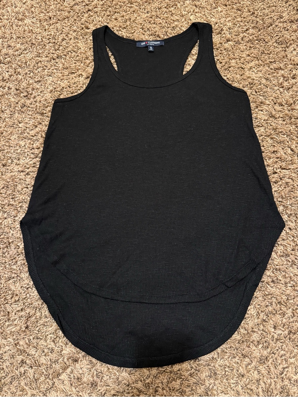 One Heart Clothing Black Racerback Tank Top